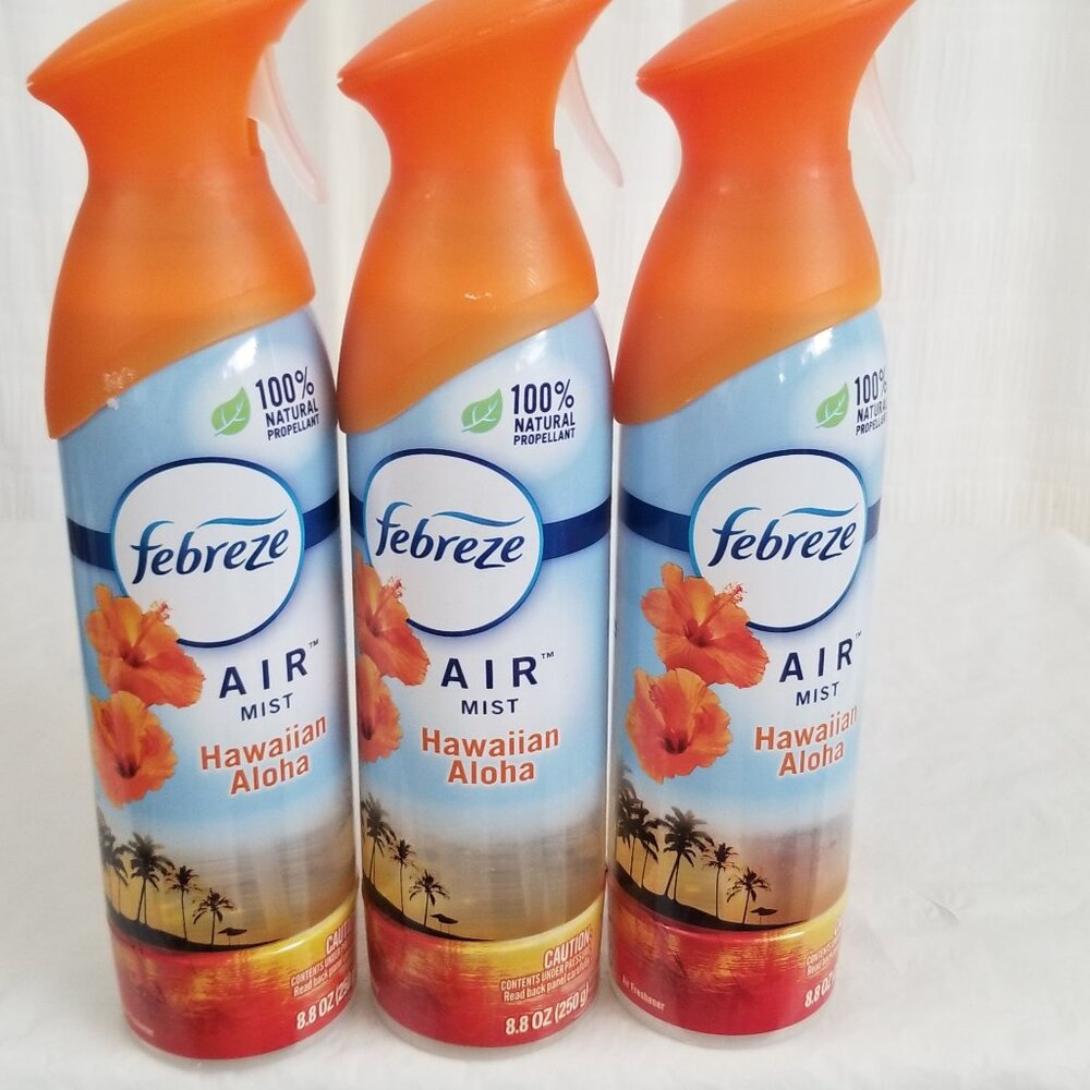 Febreze Ait Mist Hawaiian Aloha 100% Natural Propellant Brand New 3 Bottles